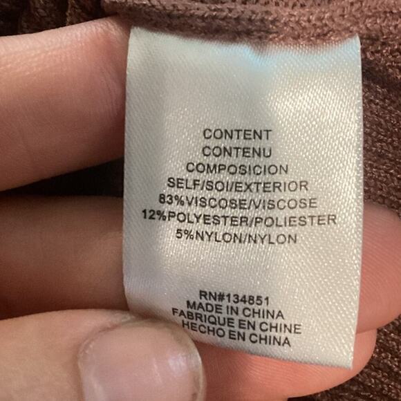 Wayf Womens Midi Dress Size Large L Brown Ribbed Minimalist Beachy Mock Neck - Picture 11 of 11